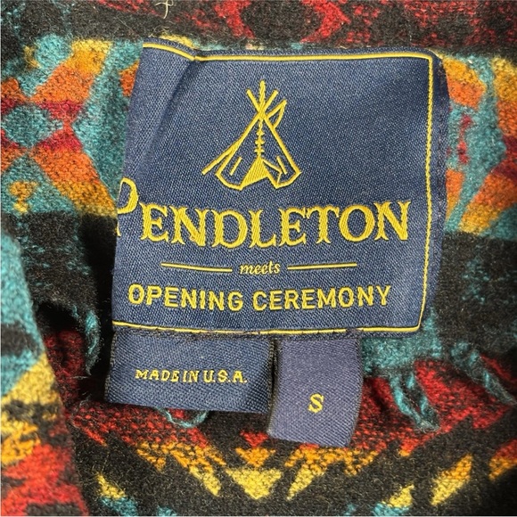 Pendelton X Opening Ceremony Jacket Women’s Small Aztec Print Wool  USA MADE - Picture 4 of 8